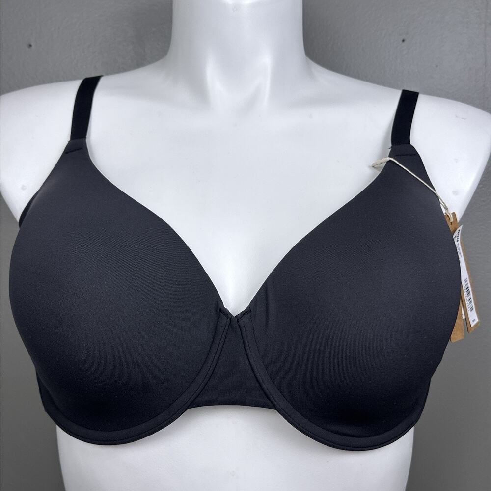 New Skims Fits Everybody T-Shirt Bra Size 42C Onyx Black Underwire Lined NWT